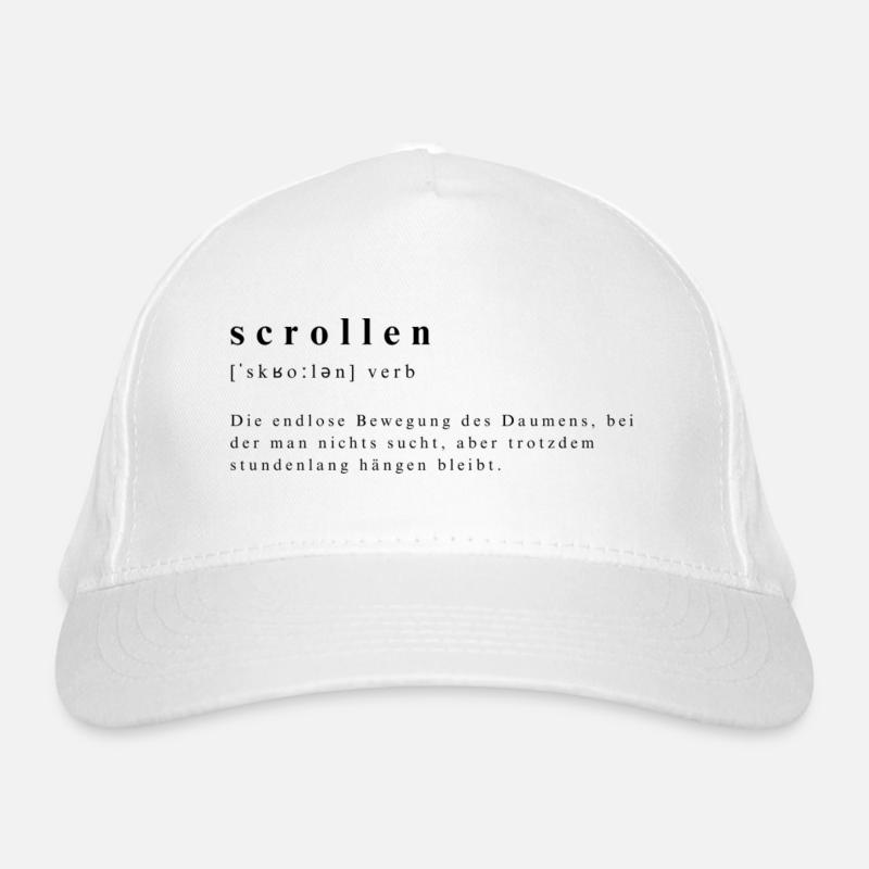 Scrollen – Die Kunst der Daumen-Akrobatik Bio-Baseballkappe