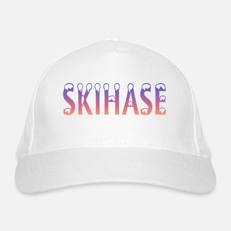 Skihase Skiing Geschenkidee Bio-Baseballkappe