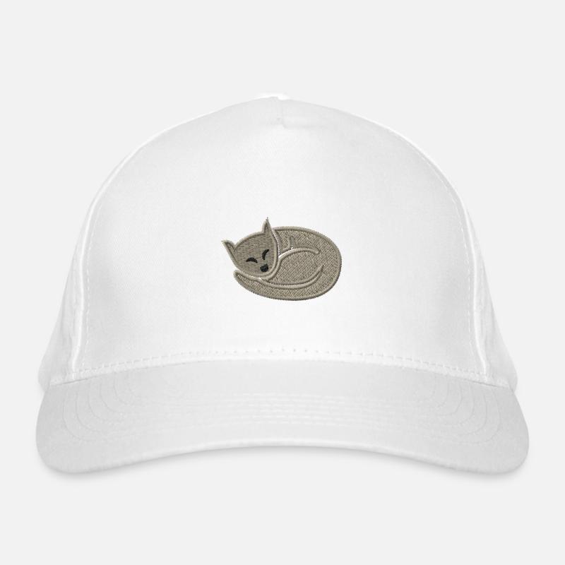 Chat endormi brodé Casquette classique bio