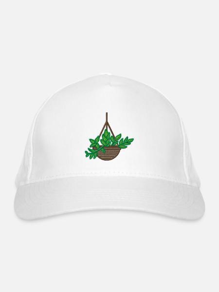 Zimmerpflanze - Bio-Baseballkappe - Weiß - Vorne