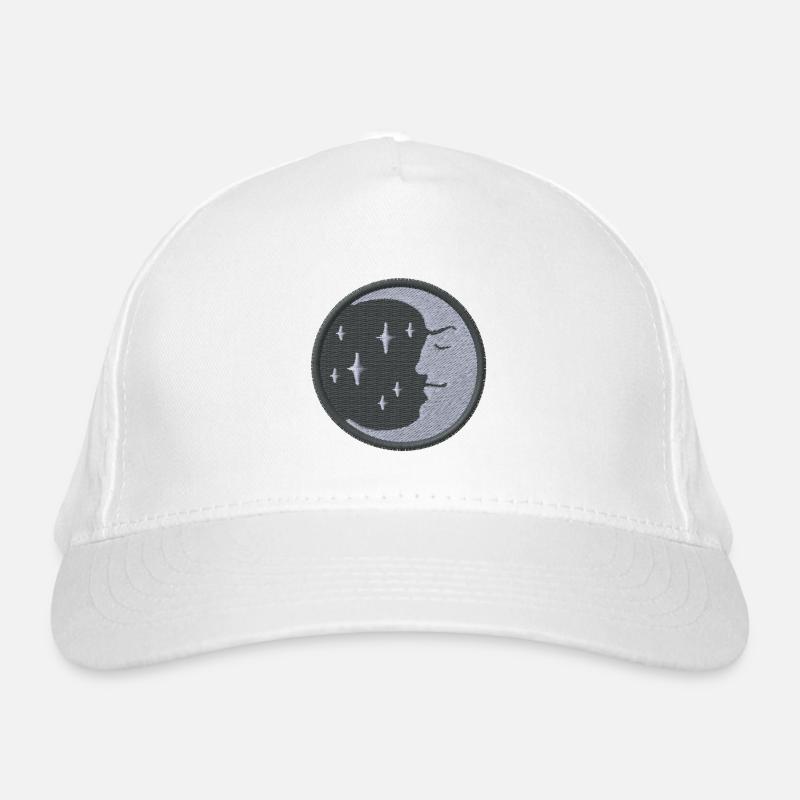 Moon embroidered Organic Baseball Cap