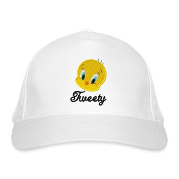 Looney Tunes Tweety Porträt Stick - Bio-Baseballkappe - Weiß - Vorne