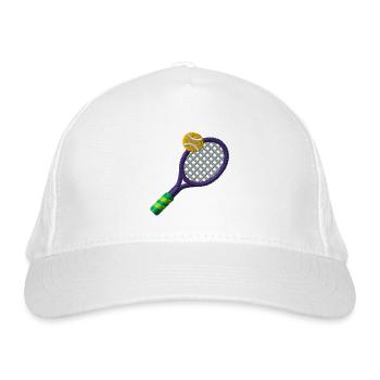 Tennisschläger - Bio-Baseballkappe - Weiß - Vorne