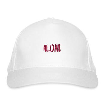Aloha - Bio-Baseballkappe - Weiß - Vorne