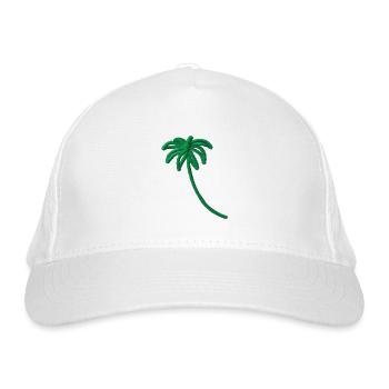 Palme bestickt - Bio-Baseballkappe - Weiß - Vorne