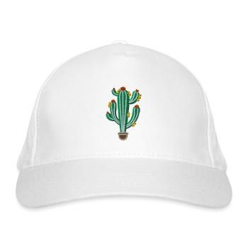 Kaktus 1 - Bio-Baseballkappe - Weiß - Vorne