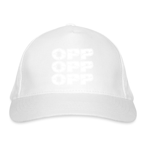 OPP Logo White - Ekologinen baseball-lippis