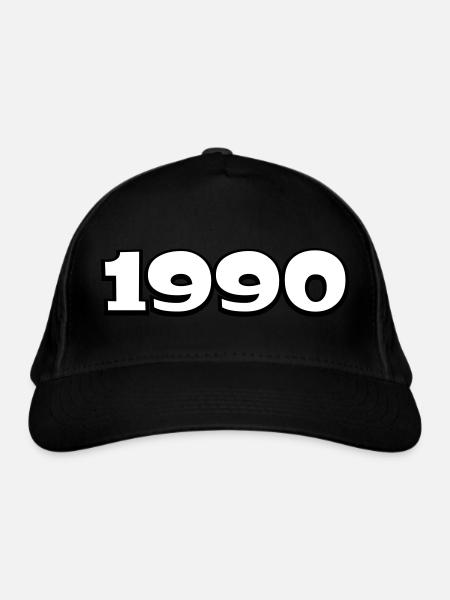 Année de naissance 1990 - Casquette classique bio - noir - Devant