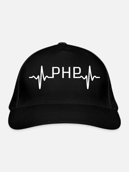 PHP Herzschlag - Bio-Baseballkappe - Schwarz