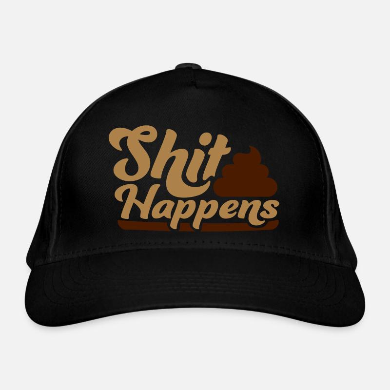 Poop pile shit happens Organic Baseball Cap