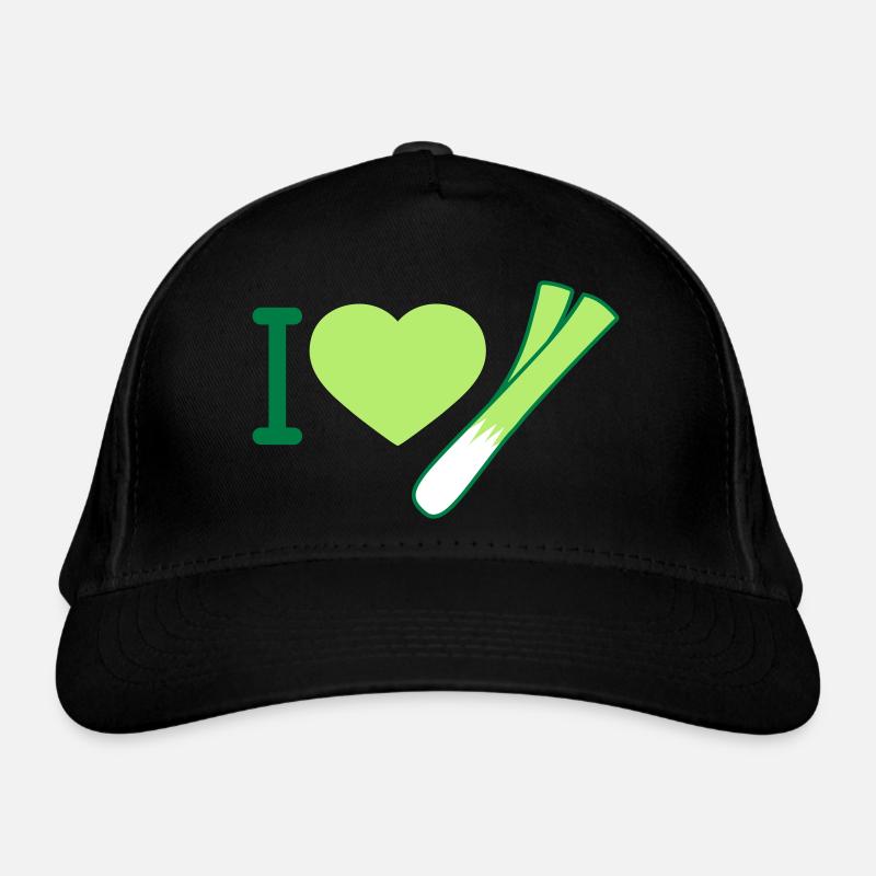 I Love Lauch Bio-Baseballkappe