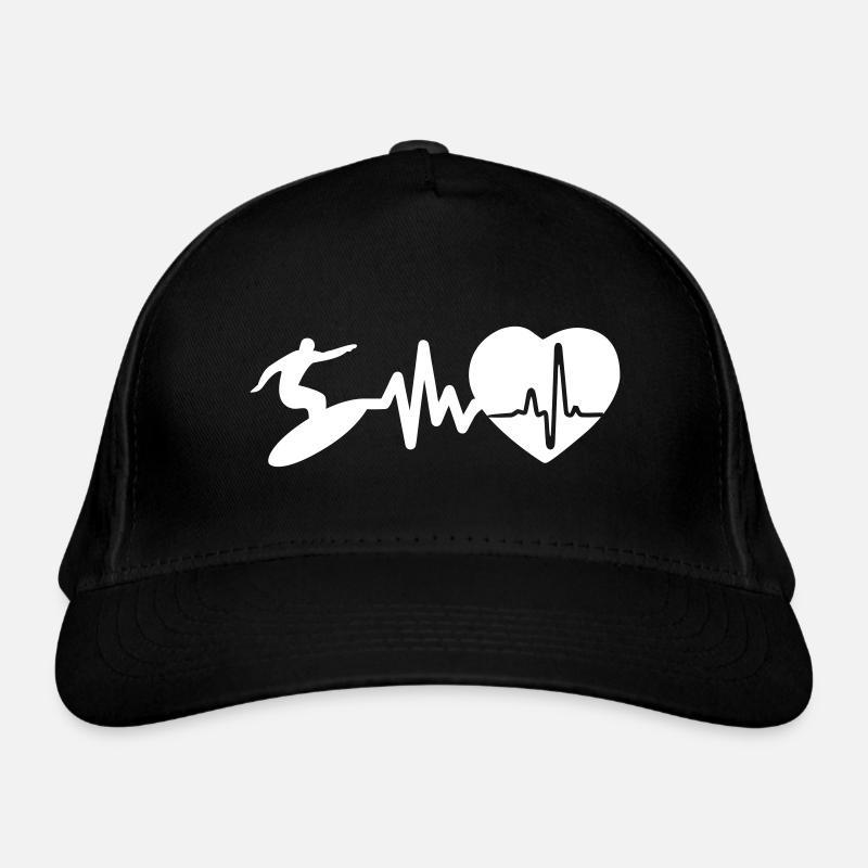 Le surf, c’est la vie Battement de cœur pour les surfeurs Casquette classique bio