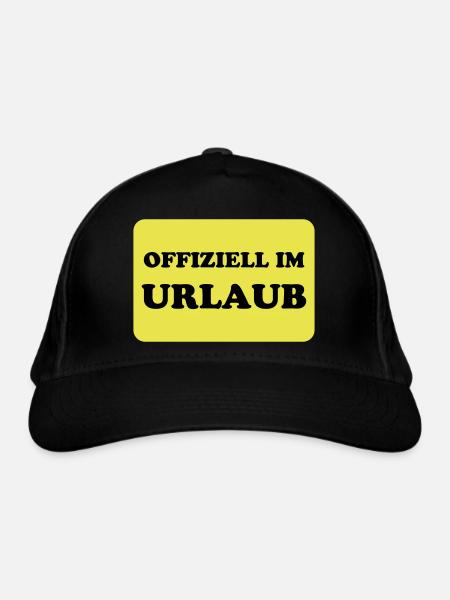 Urlaub - Bio-Baseballkappe - Schwarz - Vorne