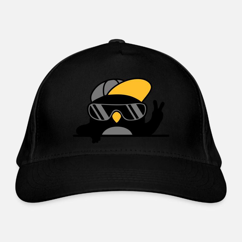 Peacezeichen cooler Pinguin Handzeichen Bio-Baseballkappe