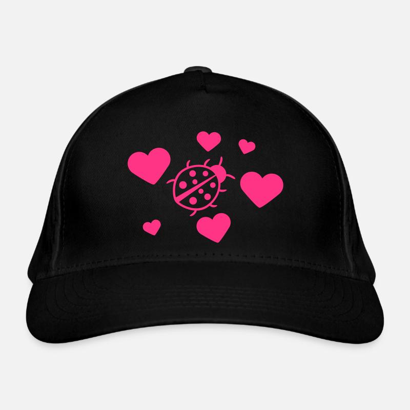 Kleiner Marienkäfer Herz Liebe Muster Bio-Baseballkappe