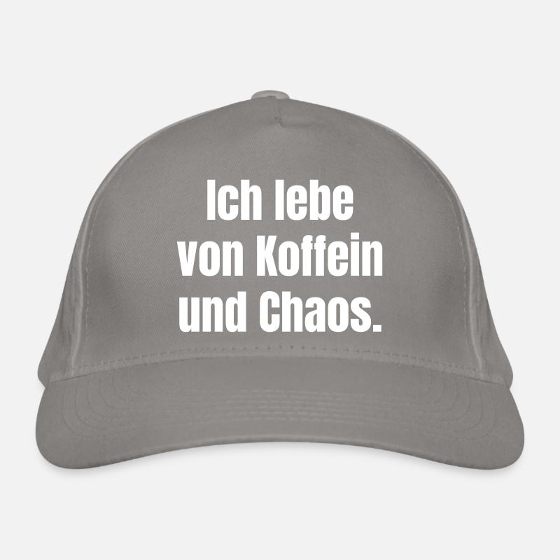 Ich lebe von Koffein und Chaos. Bio-Baseballkappe