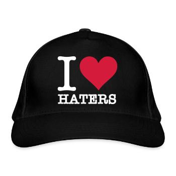 I Love Haters - Organic Baseball Cap - black - Front