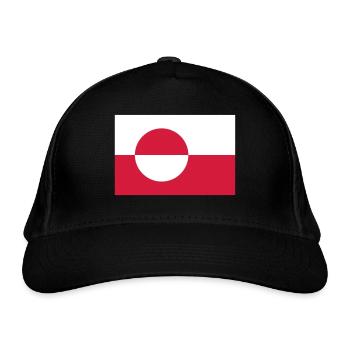 Flagge Grönland; Greenland - Bio-Baseballkappe - Schwarz - Vorne