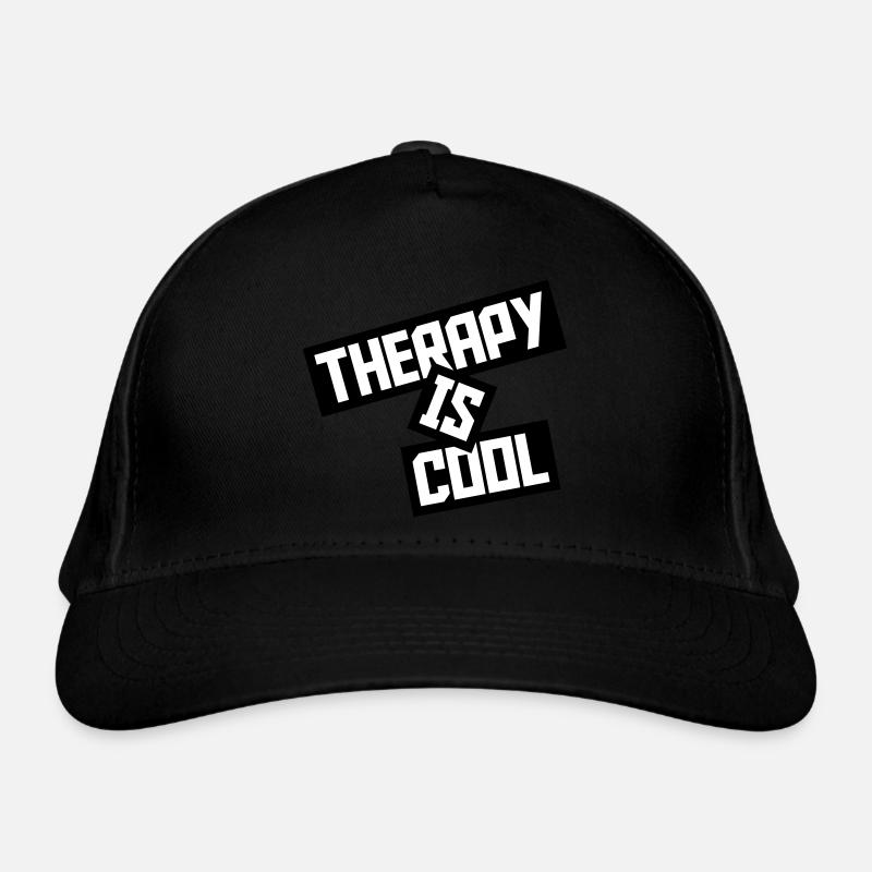therapy is cool Zitat Bio-Baseballkappe