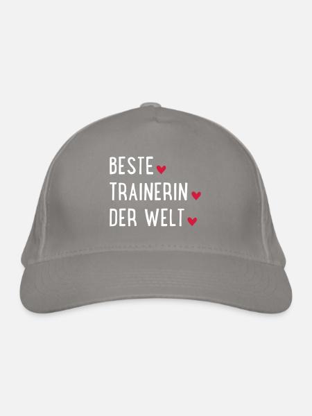Beste Trainerin der Welt - Bio-Baseballkappe - Hellgrau - Vorne