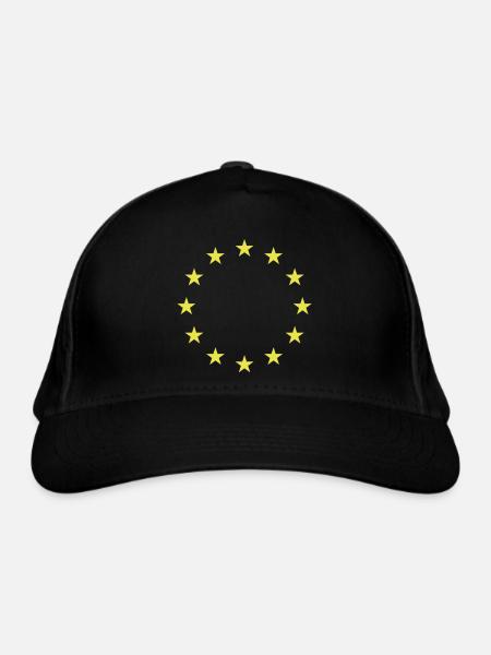 EU Sterne - Bio-Baseballkappe - Schwarz