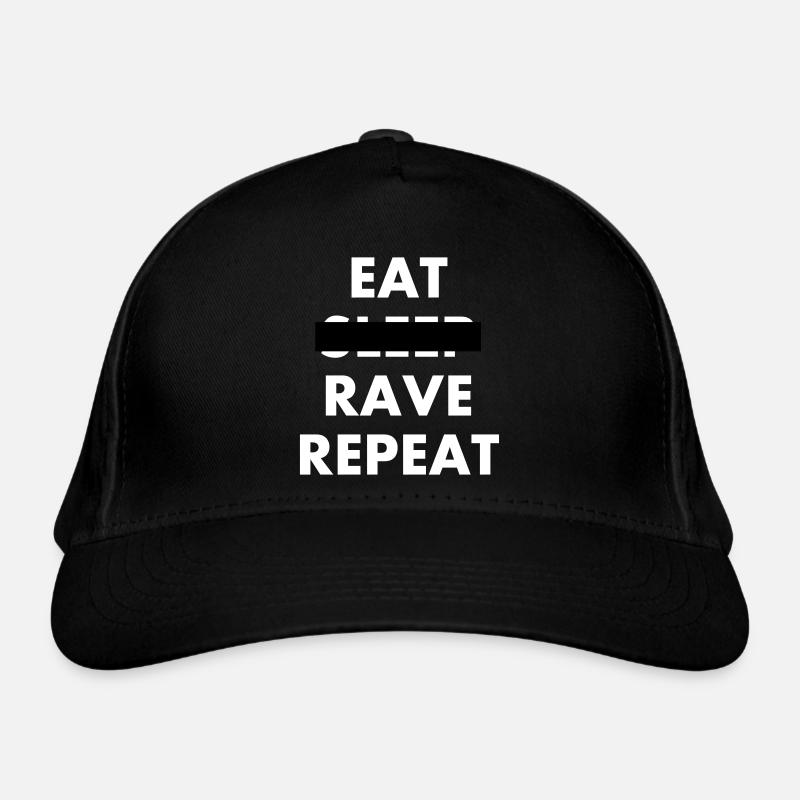 EAT SLEEP RAVE REPEAT Organic Baseball Cap