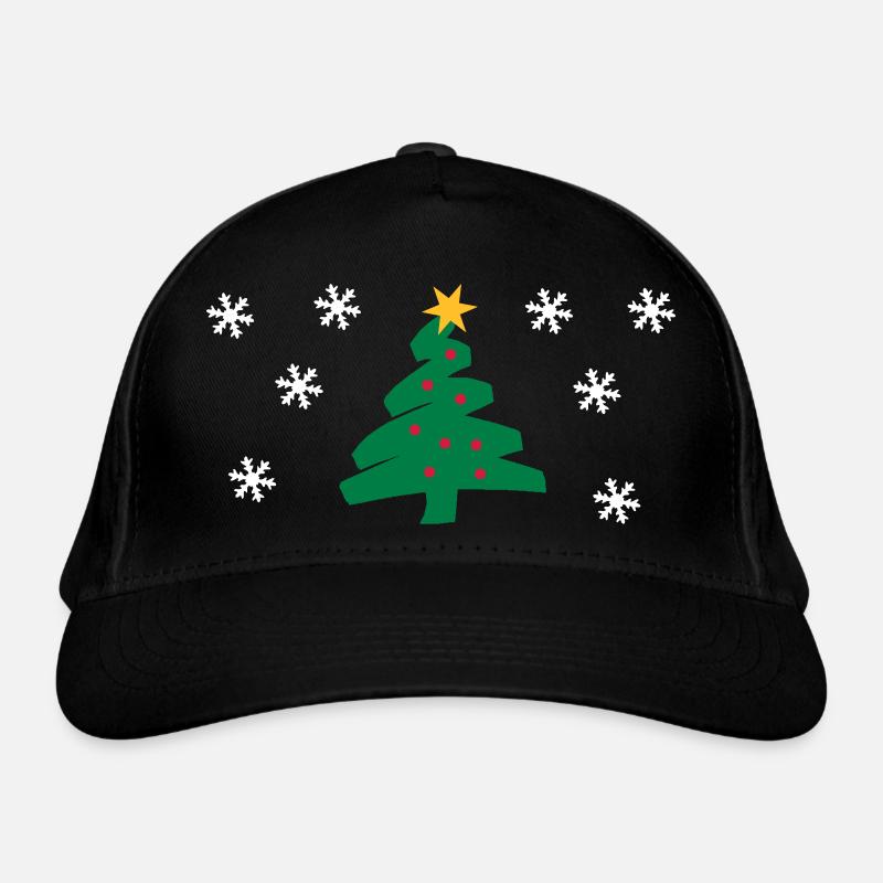 Schnee - Bio-Baseballkappe - Schwarz