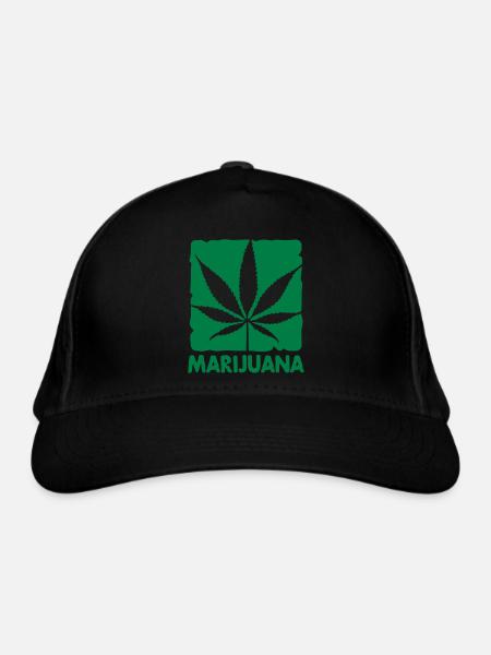 marijuana in boxed - Bio-Baseballkappe - Schwarz - Vorne