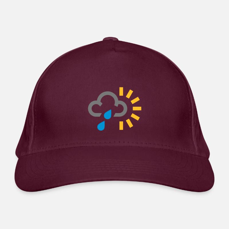 weather symbol icon rain grey cloud icon sunshine Organic Baseball Cap
