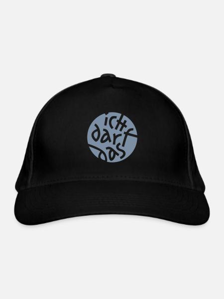 ICH DARF DAS - Bio-Baseballkappe - Schwarz - Vorne