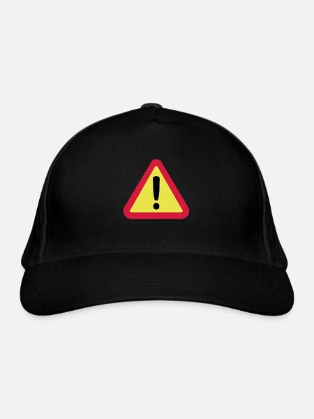 panneau danger 812 - Casquette classique bio - noir - Devant