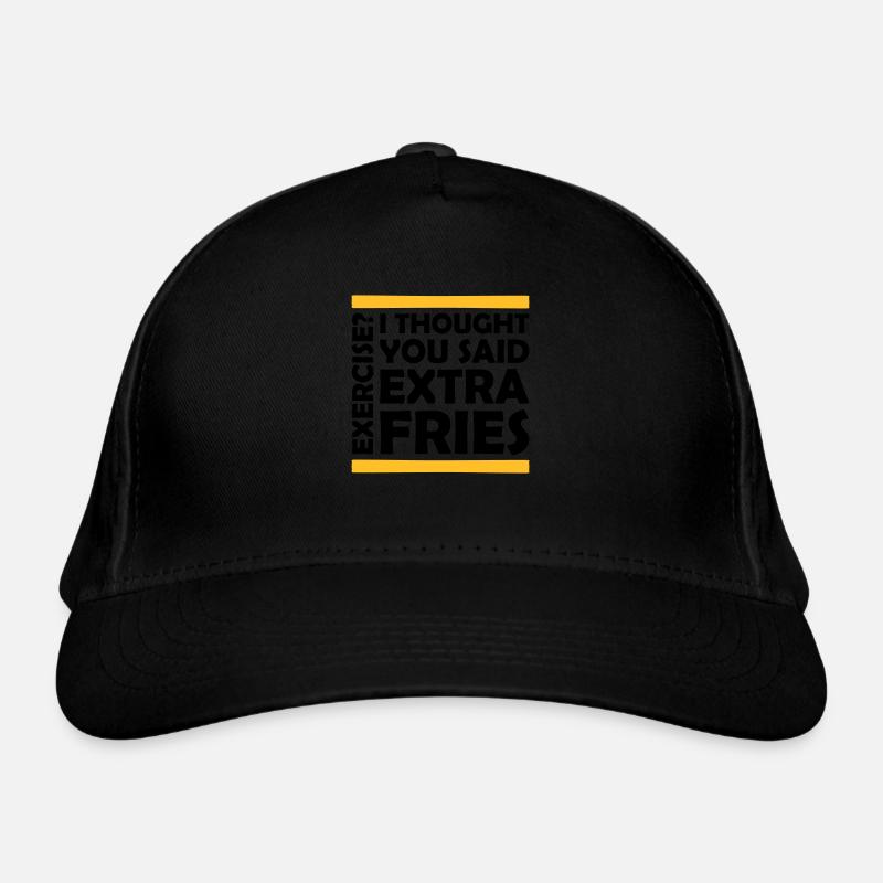 Exercise Extra Fries Zitat Bio-Baseballkappe