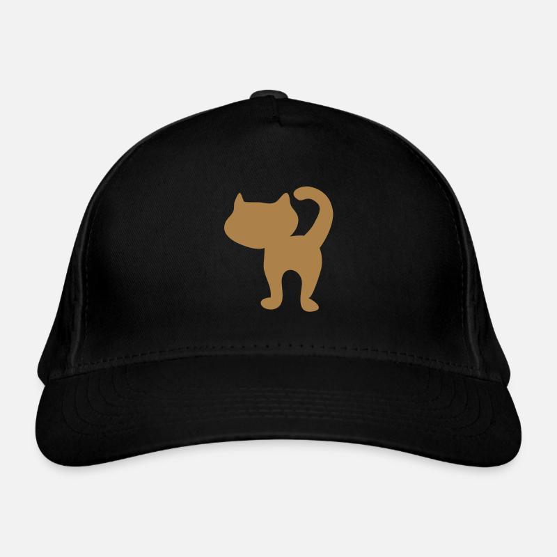 kitten_silhouette - Organic Baseball Cap - black