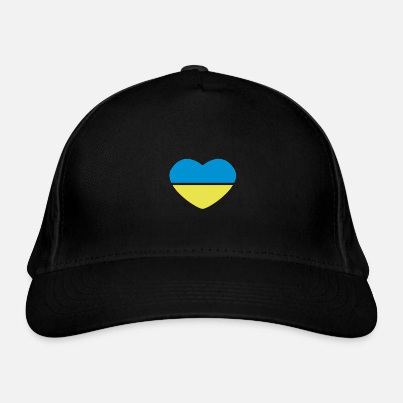 Heart 2colored - Azure Blue Gold - Ukraine Organic Baseball Cap