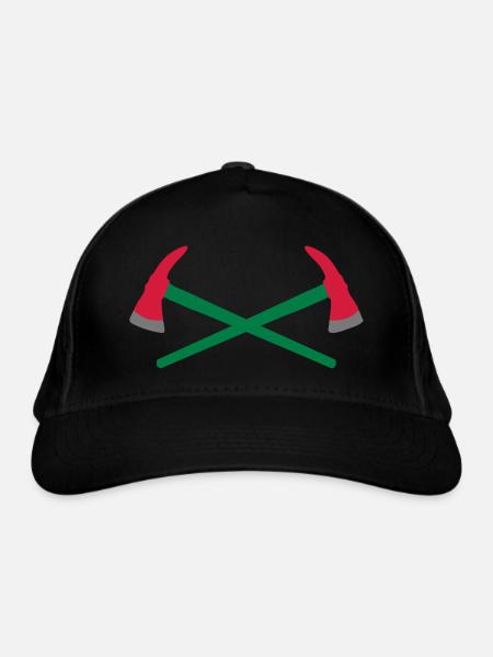 Hache de pompier croisée - Casquette classique bio - noir - Devant