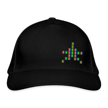 Pixel Art Stern - Bio-Baseballkappe - Schwarz - Vorne
