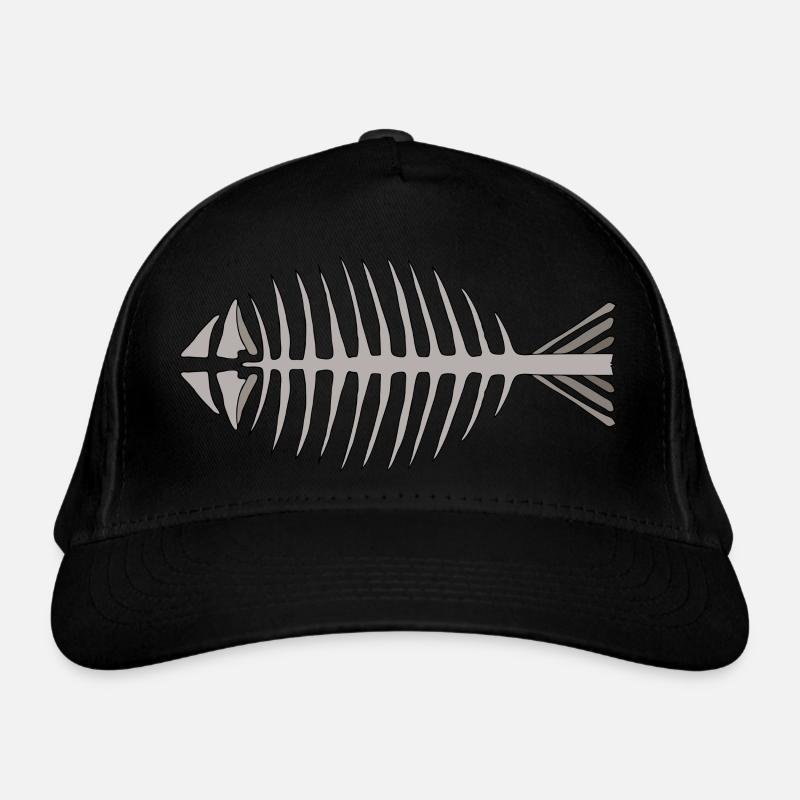 Fish skeleton Organic Baseball Cap