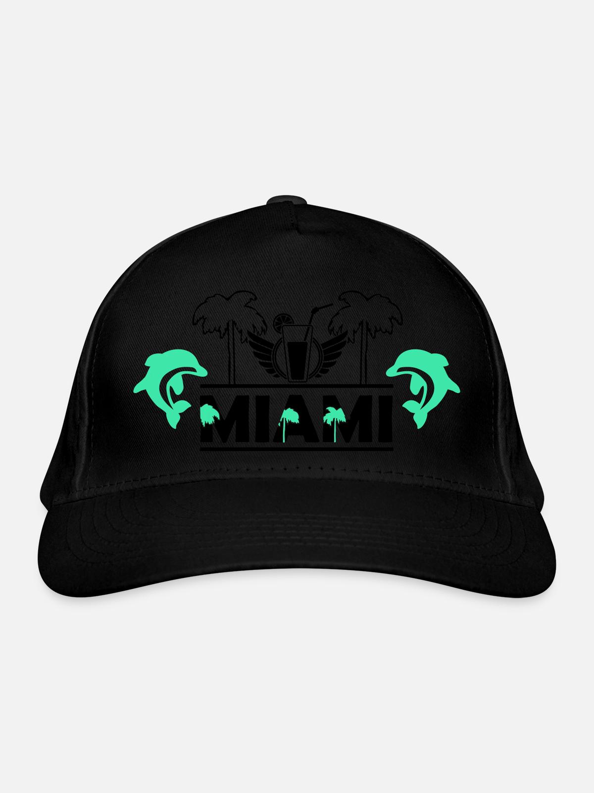Miami - Organic Baseball Cap - black - Front
