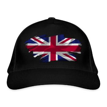 Englische Fahne – Union Jack – Great Britain - Bio-Baseballkappe - Schwarz - Vorne