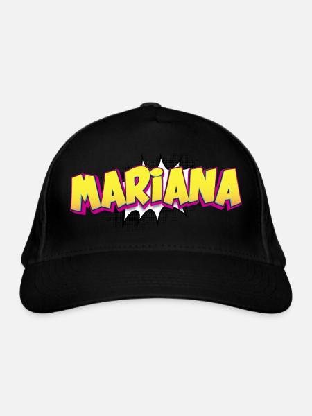 Mariana Nom personnalisé Style bande dessinée Pop Art, - Casquette classique bio - noir - Devant