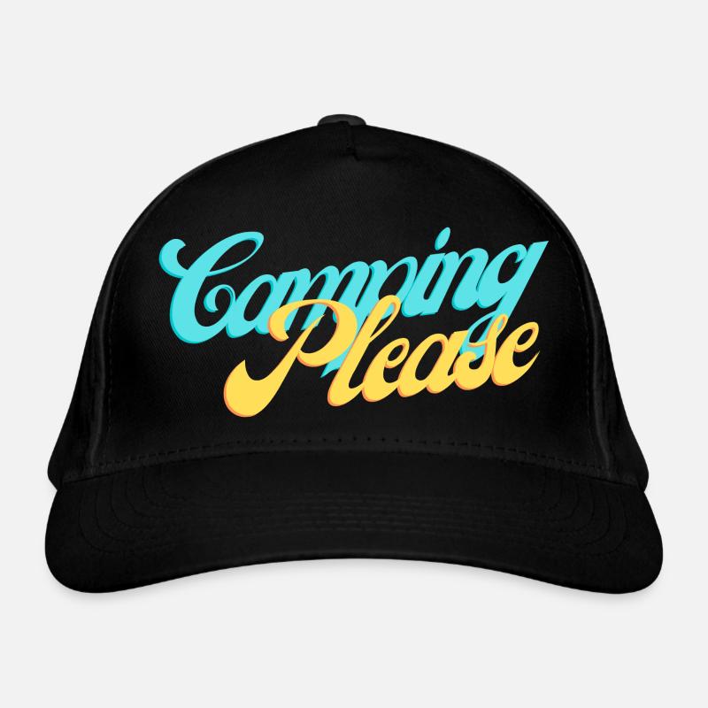 Camping Please Retro Script Bio-Baseballkappe