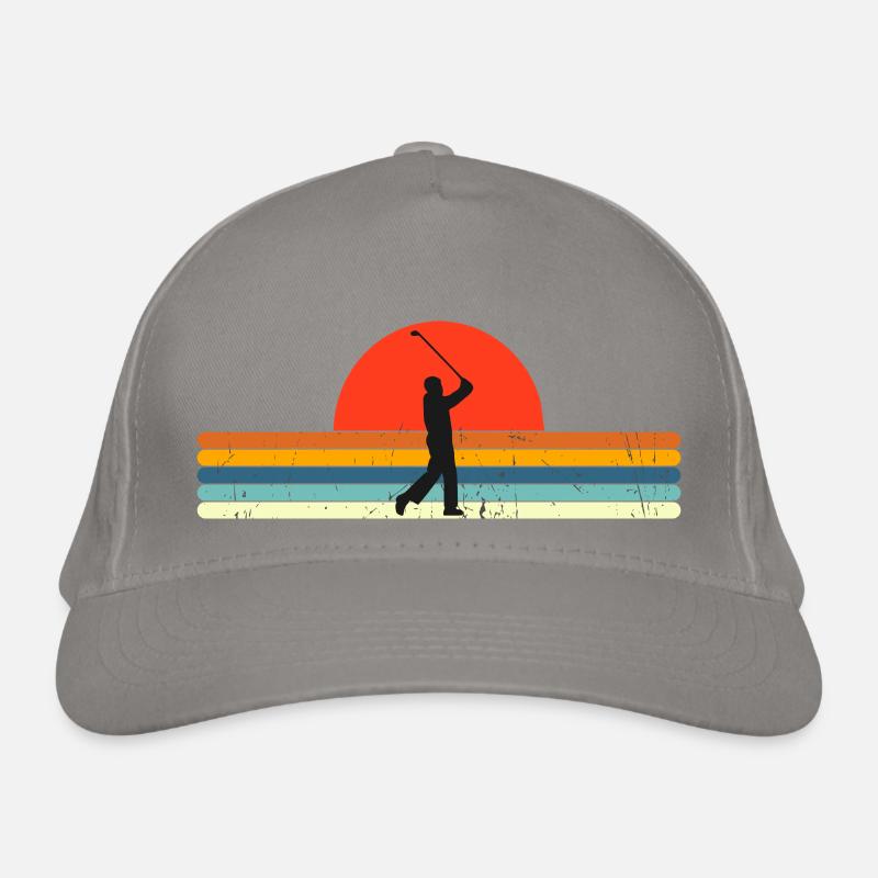 Retro Golf Grandpa Sunset design Organic Baseball Cap