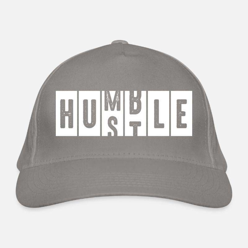 Humble Hustle Distressed Lettering Organic Baseball Cap