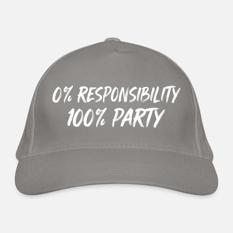 0% Responsibility 100% Party Organic Baseball Cap