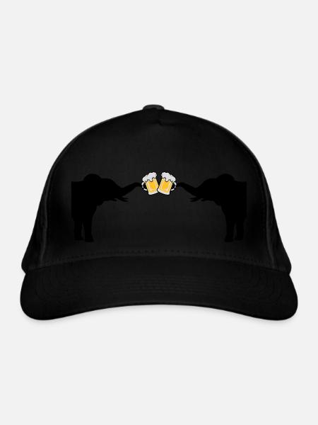 2 Elefanten Bier Anstoßen - Bio-Baseballkappe - Schwarz - Vorne