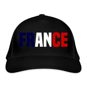 France contrasting - Organic Baseball Cap - black - Front
