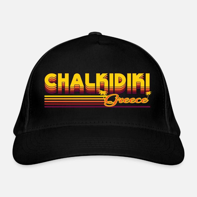 Halkidiki: Summery retro design Organic Baseball Cap