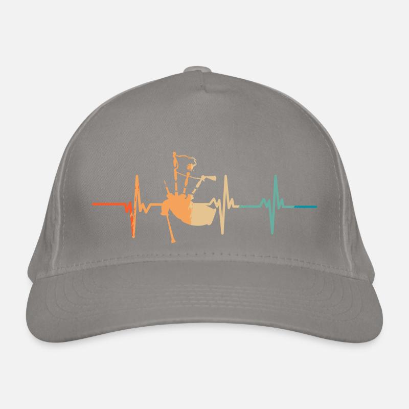 Bagpipe heartbeat Organic Baseball Cap