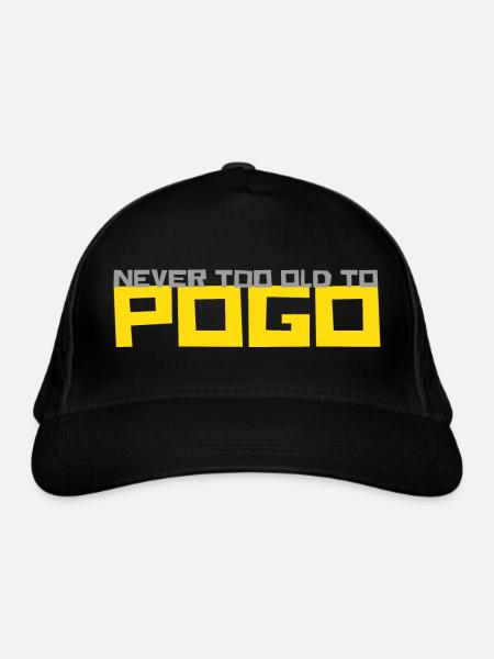 never too old to pogo - Bio-Baseballkappe - Schwarz - Vorne