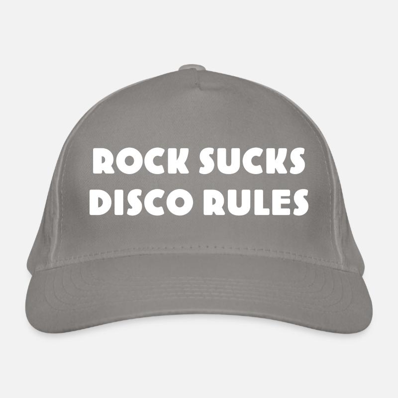 ROCK-SUCKS-DISCO-REGELN - Retro Rock vs. Disco Bio-Baseballkappe